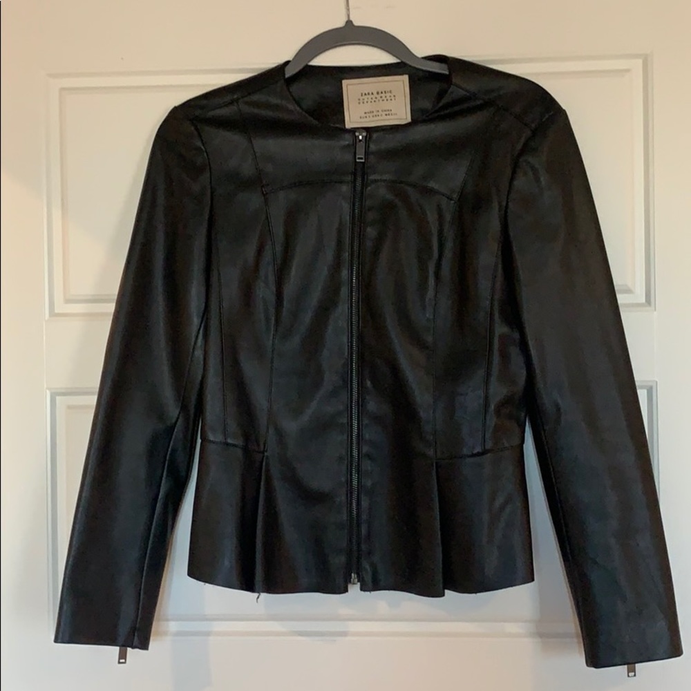 Zara Leather Jacket - Black, S